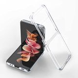 Elfia Samsung Galaxy Z Flip 3 ile Uyumlu Kılıfı Şeffaf Kamera Lens Korumalı Sert İnce Kapak Kıpta Renksiz