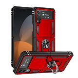 Elfia Samsung Galaxy Z Flip 4 ile Uyumlu Kılıf Silikon Araç Tutucu için Mıknatıslı Yüzüklü Standlı Darbe Korumalı Tank İnce Kapak Vega Kırmızı