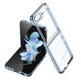 Elfia Samsung Galaxy Z Flip 5 ile Uyumlu Kılıfı Şeffaf Kamera Lens Korumalı Sert İnce Kapak Kıpta Mavi Açık