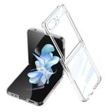 Elfia Samsung Galaxy Z Flip 5 ile Uyumlu Kılıfı Şeffaf Kamera Lens Korumalı Sert İnce Kapak Kıpta Renksiz