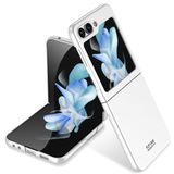 Elfia Samsung Galaxy Z Flip 5 Kılıf İnce Mat Renkli Lüx Tarz Sert Silikon Kapak Gümüş