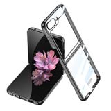 Elfia Samsung Galaxy Z Flip 6 ile Uyumlu Kılıfı Şeffaf Kamera Lens Korumalı Sert İnce Kapak Kıpta Siyah