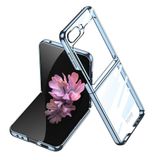 Elfia Samsung Galaxy Z Flip 7 FE ile Uyumlu Kılıfı Şeffaf Kamera Lens Korumalı Sert İnce Kapak Kıpta Mavi