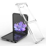 Elfia Samsung Galaxy Z Flip ile Uyumlu Kılıfı Şeffaf Kamera Lens Korumalı Sert İnce Kapak Kıpta Renksiz