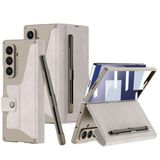 Elfia Samsung Galaxy Z Fold 7 ile Uyumlu Kılıfı Kadife Tasarımlı Stand Olabilen Kamera Lens Korumalı Kalem Bölmeli İnce Kapak Kıpta Titanyum