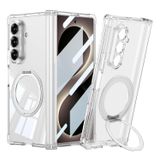 Elfia Samsung Galaxy Z Fold 8 Ultra ile Uyumlu Kılıfı Kamera Lens Korumalı M-Safe Şarj Özellikli Yüzük Standlı Şeffaf İnce Kapak Kıpta Yüzüklü KPT-09 Şeffaf