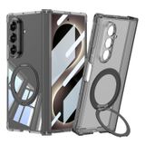 Elfia Samsung Galaxy Z Fold 8 Ultra ile Uyumlu Kılıfı Kamera Lens Korumalı M-Safe Şarj Özellikli Yüzük Standlı Şeffaf İnce Kapak Kıpta Yüzüklü KPT-09 Siyah