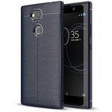 Elfia Sony Xperia XA2 ile Uyumlu Kılıf Silikon Yumuşak Kamera Lens Korumalı Mat Renkli Deri Görünümlü Auto Focus İnce Kapak Lacivert