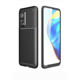 Elfia Xiaomi Mi 10T 5G ile Uyumlu Kılıf Silikon Karbon İnce Esnek Lens Korumalı Tarz Mat Parmak İzi Bırakmayan Kapak Negro Siyah
