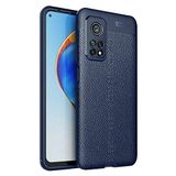 Elfia Xiaomi Mi 10T 5G ile Uyumlu Kılıf Silikon Yumuşak Kamera Lens Korumalı Mat Renkli Deri Görünümlü Auto Focus İnce Kapak Lacivert