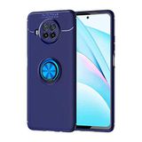 Elfia Xiaomi Mi 10T Lite 5G ile Uyumlu Silikon Yüzük Standlı Mıknatıslı Kılıf, Ravel Mavi