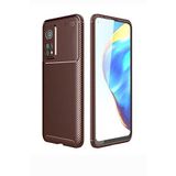 Elfia Xiaomi Mi 10T Pro 5G ile Uyumlu Kılıf Silikon Karbon İnce Esnek Lens Korumalı Tarz Mat Parmak İzi Bırakmayan Kapak Negro Kahverengi