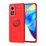Elfia Xiaomi Mi 10T Pro 5G ile Uyumlu Silikon Yüzük Standlı Mıknatıslı Kılıf, Ravel Kırmızı