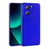 Elfia Xiaomi Mi 13T Pro ile Uyumlu Kılıfı Silikon Mat Renkli Parmak İzi Bırakmayan Yumuşak İnce Kapak Prem Saks Mavi