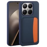 Elfia Xiaomi Mi 15T ile Uyumlu Kılıfı Kartlık Bölmeli Cüzdan Yumuşak Silikon Deri Görünüm Kamera Lens Korumalı Mat Renkli Kapak XKart Lacivert