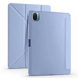 Elfia Xiaomi Pad 5 Pro ile Uyumlu Kılıf Silikon Yumuşak 4 Farklı Stand Olabilen Kalem Bölmeli Kapaklı Tablet Kılıfı Mavi