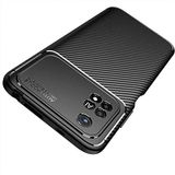 Elfia Xiaomi Poco M4 Pro 4G ile Uyumlu Kılıf Silikon Karbon İnce Esnek Lens Korumalı Tarz Mat Parmak İzi Bırakmayan Kapak Negro Lacivert