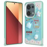 Elfia Xiaomi Poco M6 Pro 4G ile Uyumlu Kılıfı Simli Silikon Kabartma Figürlü Darbe ve Kamera Lens Korumalı Kapak Cezve Yeşil
