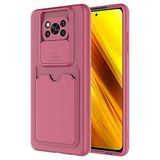 Elfia Xiaomi Poco X3 Pro ile Uyumlu Kılıf Silikon Kartlık Bölmeli Kamera Lens Korumalı İnce Mat Kapak Kartix Koyu Mor
