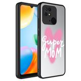 Elfia Xiaomi Redmi 10C ile Uyumlu Parlak Desenli Kamera Korumalı Kılıf, Süper Anne