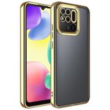 Elfia Xiaomi Redmi 10C ile Uyumlu Şeffaf Silikon Kamera Korumalı Kılıf, Omega Gold