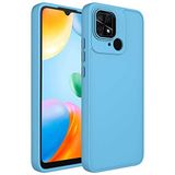 Elfia Xiaomi Redmi 10C ile Uyumlu Silikon Kamera Korumalı Pastel Renkli Kılıf, Luna Sierra Mavi