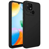 Elfia Xiaomi Redmi 10C ile Uyumlu Silikon Kamera Korumalı Pastel Renkli Kılıf, Luna Siyah