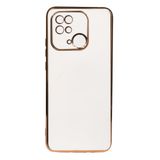 Elfia Xiaomi Redmi 10C ile Uyumlu Silikon Mat Pastel Renkli Kamera Korumalı Kılıf, Bark Beyaz