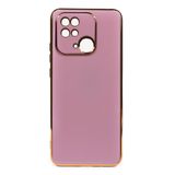 Elfia Xiaomi Redmi 10C ile Uyumlu Silikon Mat Pastel Renkli Kamera Korumalı Kılıf, Bark Mor