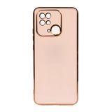 Elfia Xiaomi Redmi 10C ile Uyumlu Silikon Mat Pastel Renkli Kamera Korumalı Kılıf, Bark Rose Gold