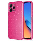 Elfia Xiaomi Redmi 12 ile Uyumlu Kılıf Parlak Simli Silikon Yumuşak Kamera Lens Korumalı Parmak İzi Bırakmayan İnce Mat Kapak Koton Pembe Koyu