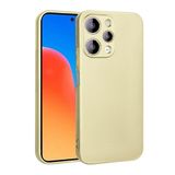 Elfia Xiaomi Redmi 12 ile Uyumlu Kılıfı Silikon Mat Renkli Parmak İzi Bırakmayan Yumuşak İnce Kapak Prem Gold