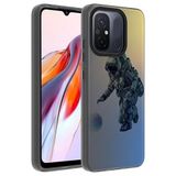 Elfia Xiaomi Redmi 12C ile Uyumlu Desenli Tarz Kamera Korumalı Sert Silikon Kılıf, Astronot