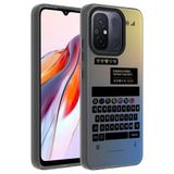 Elfia Xiaomi Redmi 12C ile Uyumlu Desenli Tarz Kamera Korumalı Sert Silikon Kılıf, Klavye