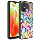 Elfia Xiaomi Redmi 12C ile Uyumlu Parlak Desenli Kamera Korumalı Kılıf, Kalp
