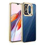 Elfia Xiaomi Redmi 12C ile Uyumlu Şeffaf Silikon Kamera Korumalı Kılıf, Omega Gold