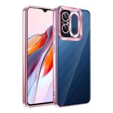 Elfia Xiaomi Redmi 12C ile Uyumlu Şeffaf Silikon Kamera Korumalı Kılıf, Omega Rose Gold