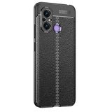 Elfia Xiaomi Redmi 12C ile Uyumlu Silikon Deri Gör Auto Focus Kılıf, Siyah