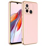 Elfia Xiaomi Redmi 12C ile Uyumlu Silikon Mat Pastel Renkli Kamera Korumalı Kılıf, Bark Rose Gold