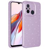 Elfia Xiaomi Redmi 12C ile Uyumlu Silikon Simli Kamera Korumalı Kılıf, Coton Lila