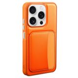 Elfia Xiaomi Redmi 15C ile Uyumlu Kılıfı Kartlık Bölmeli Cüzdan Yumuşak Silikon Deri Görünüm Kamera Lens Korumalı Mat Renkli Kapak XKart Turuncu