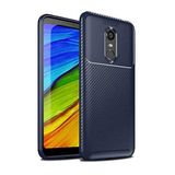 Elfia Xiaomi Redmi 5 Plus ile Uyumlu Kılıf Silikon Karbon İnce Esnek Lens Korumalı Tarz Mat Parmak İzi Bırakmayan Kapak Negro Lacivert