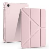 Elfia Xiaomi Redmi K Pad ile Uyumlu Kılıf Silikon Yumuşak 4 Farklı Stand Olabilen Kalem Bölmeli Kapaklı Tablet Kılıfı Rose Gold