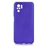 Elfia Xiaomi Redmi Note 10S ile Uyumlu Kılıfı Silikon Mat Renkli Parmak İzi Bırakmayan Yumuşak İnce Kapak Prem Saks Mavi