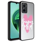 Elfia Xiaomi Redmi Note 11E ile Uyumlu Parlak Desenli Kamera Korumalı Kılıf, Süper Anne