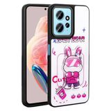Elfia Xiaomi Redmi Note 12 4G ile Uyumlu Kamera Lens Korumalı Parlak Kabartma Desen Figürlü Silikon Kılıf, Amas Beyaz