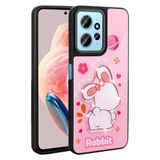 Elfia Xiaomi Redmi Note 12 4G ile Uyumlu Kamera Lens Korumalı Parlak Kabartma Desen Figürlü Silikon Kılıf, Amas Pembe