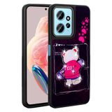Elfia Xiaomi Redmi Note 12 4G ile Uyumlu Kamera Lens Korumalı Parlak Kabartma Desen Figürlü Silikon Kılıf, Amas Siyah