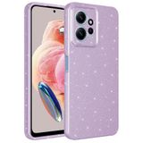 Elfia Xiaomi Redmi Note 12 4G ile Uyumlu Kılıf Parlak Simli Silikon Yumuşak Kamera Lens Korumalı Parmak İzi Bırakmayan İnce Mat Kapak Koton Lila