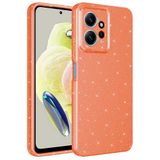 Elfia Xiaomi Redmi Note 12 4G ile Uyumlu Kılıf Parlak Simli Silikon Yumuşak Kamera Lens Korumalı Parmak İzi Bırakmayan İnce Mat Kapak Koton Turuncu